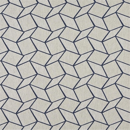 Designer Fabrics 54 in. Wide Blue And Off White- Geometric Boxes- Designer Quality Upholstery Fabric K0007E